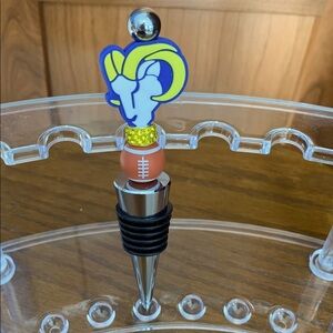 Hand Crafted NFL Rams Beaded Wine Stopper
